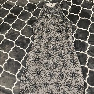 Grey Beaded Evening Dress